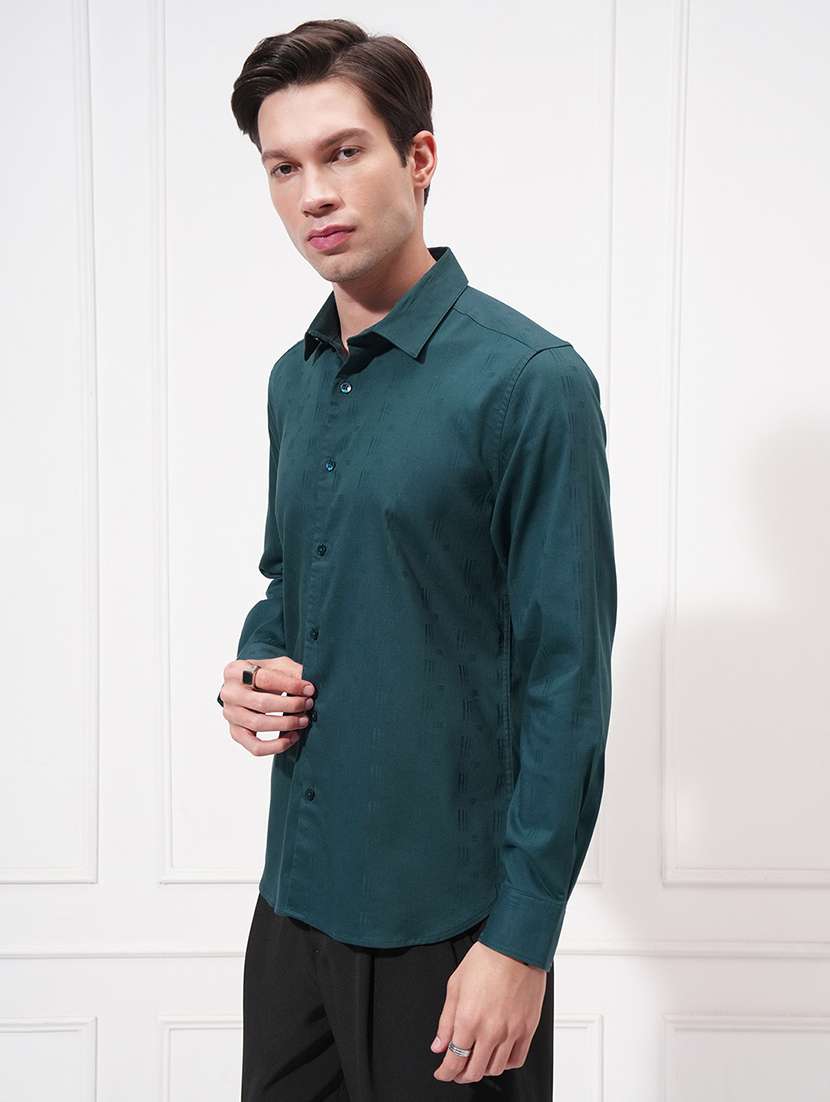 men self design long sleeve regular fit casual shirt - 22470075 -  Standard Image - 3