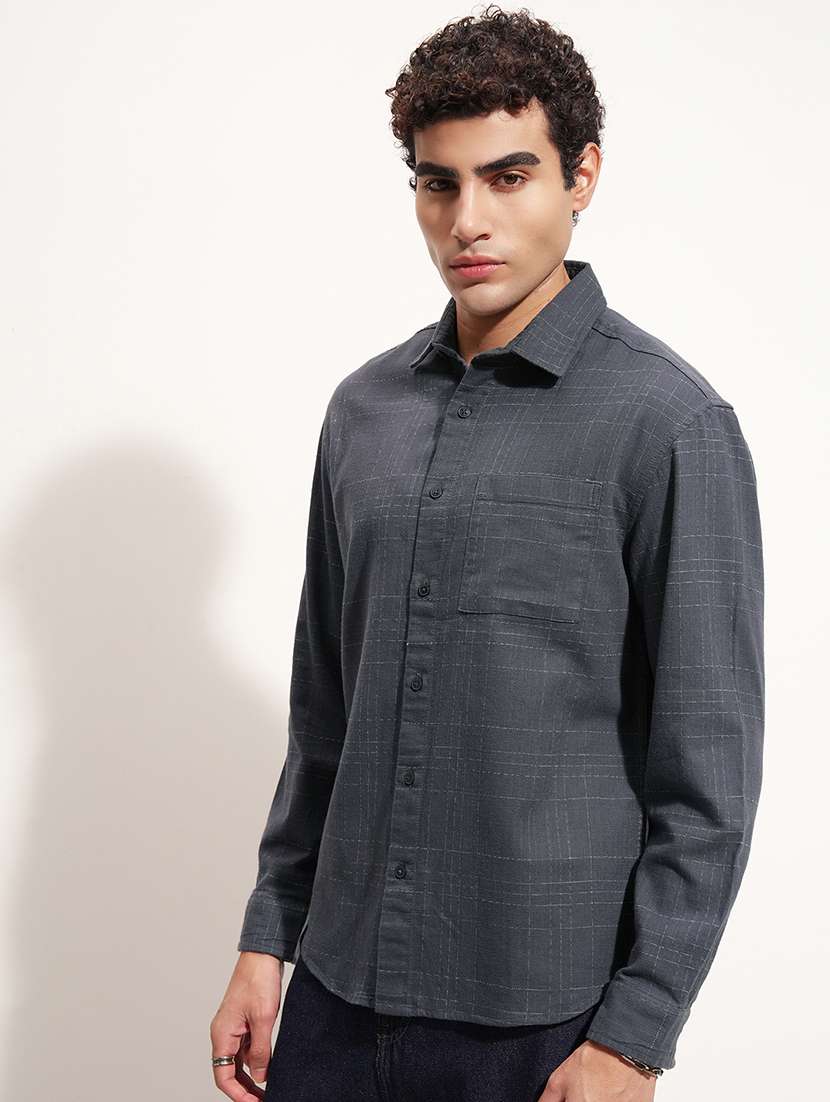 Men Checkered Long Sleeve Regular Fit Casual Shirt - 22470089 -  Standard Image - 3