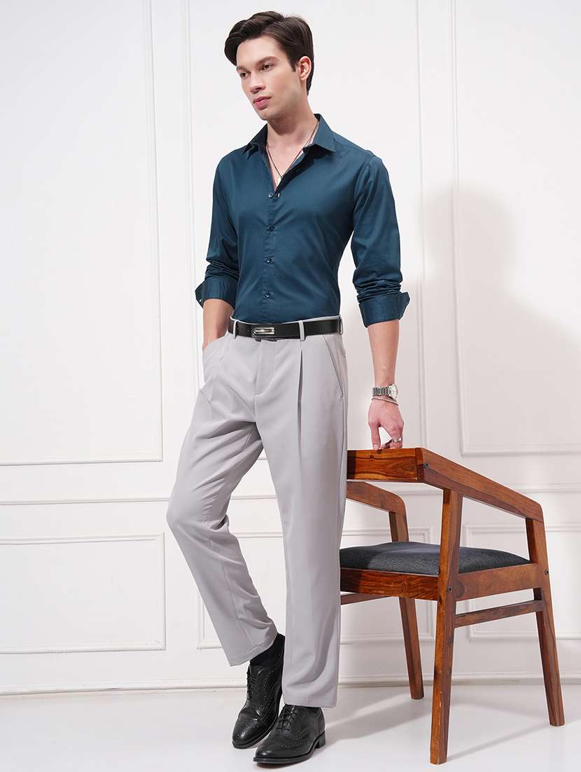 men solid long sleeve regular fit casual shirt - 22470106 -  Standard Image - 5