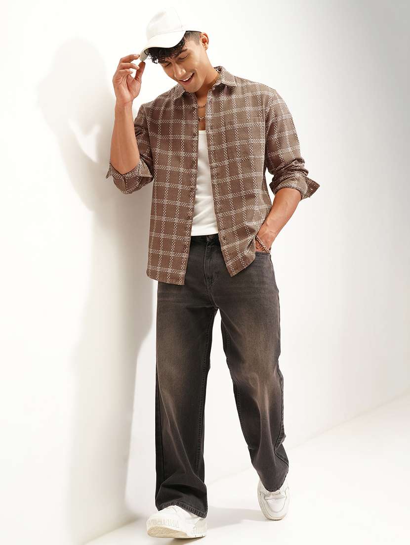 men checkered long sleeve regular fit casual shirt - 22470113 -  Standard Image - 5