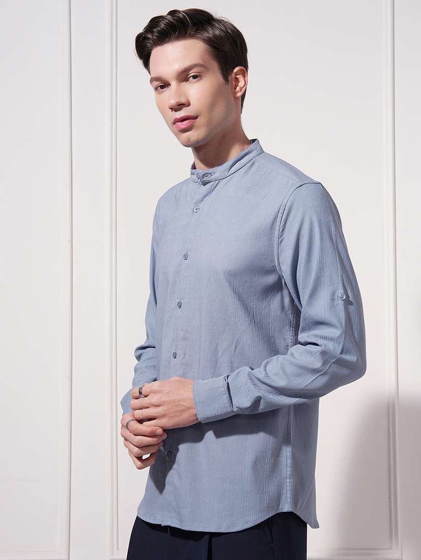 men self design long sleeve regular fit casual shirt - 22470147 -  Standard Image - 3