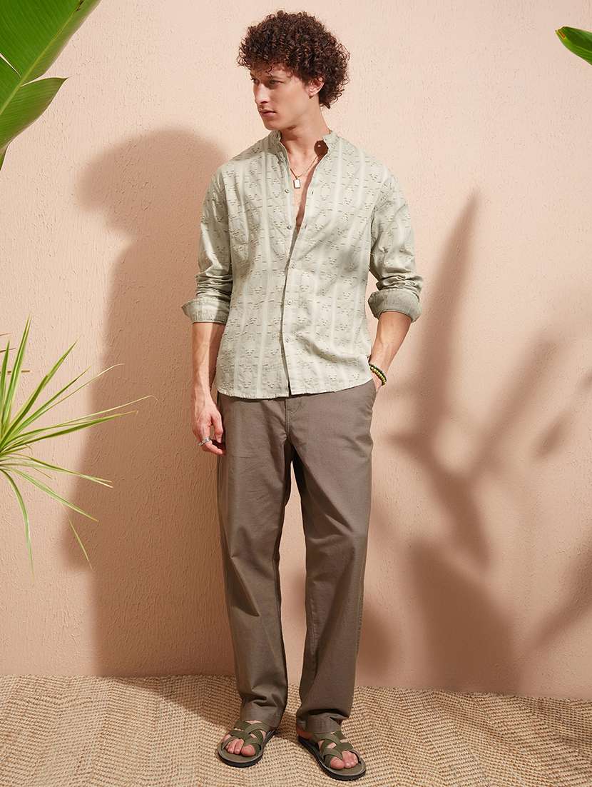 men self design long sleeve regular fit casual shirt - 22470150 -  Standard Image - 5