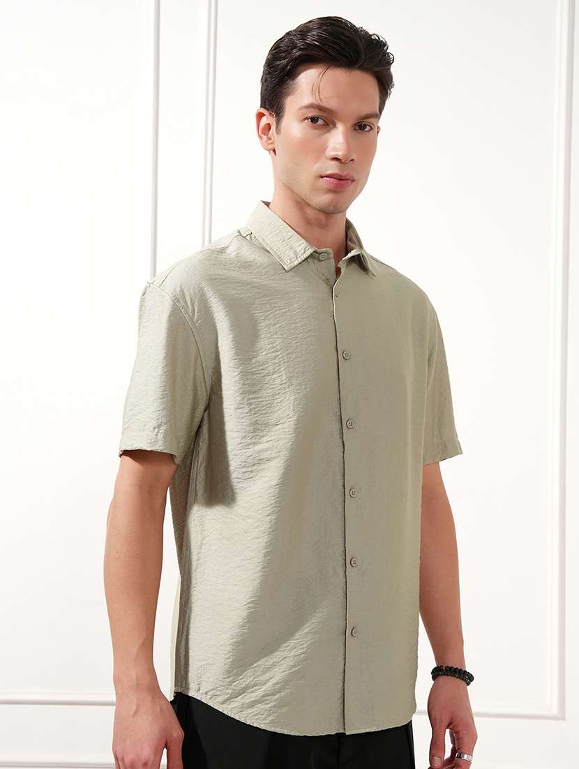 men self design short sleeve regular fit casual shirt - 22470157 -  Standard Image - 3