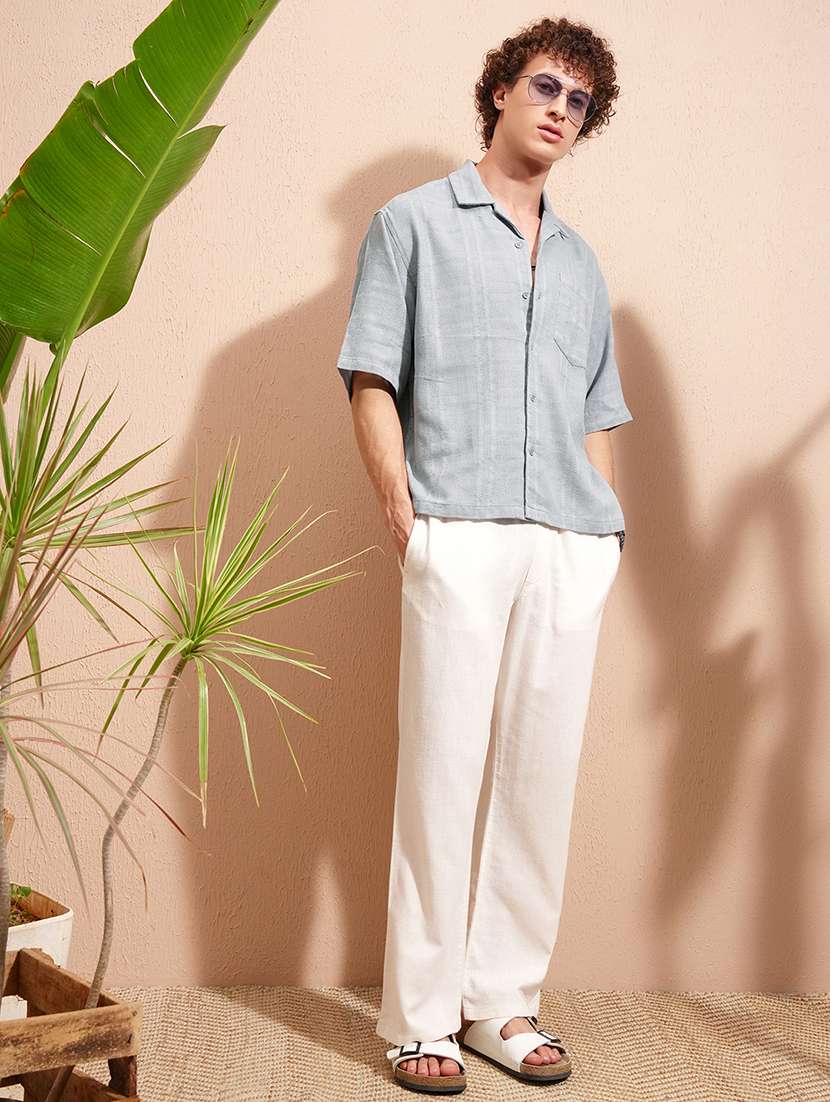 men self design short sleeve loose fit casual shirt - 22470170 -  Standard Image - 5