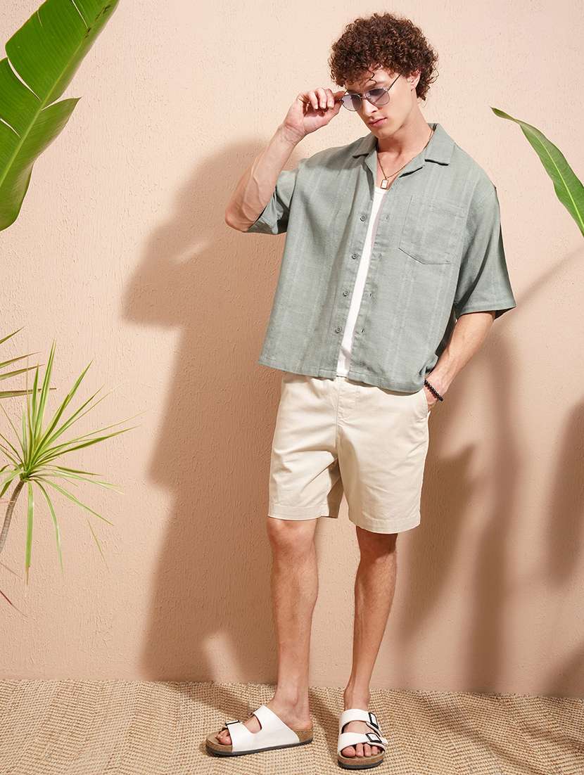 men self design short sleeve loose fit casual shirt - 22470171 -  Standard Image - 5