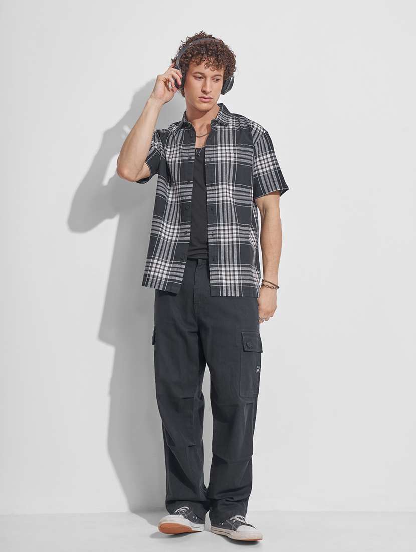 men checkered short sleeve regular fit casual shirt - 22470175 -  Standard Image - 5