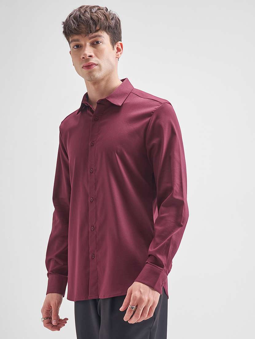 men solid long sleeve regular fit casual shirt - 22470261 -  Standard Image - 3