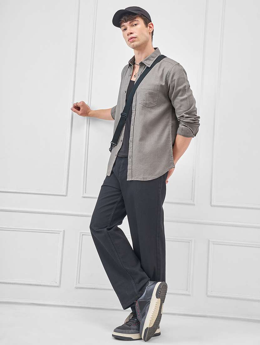 men solid long sleeve regular fit casual shirt - 22470267 -  Standard Image - 5