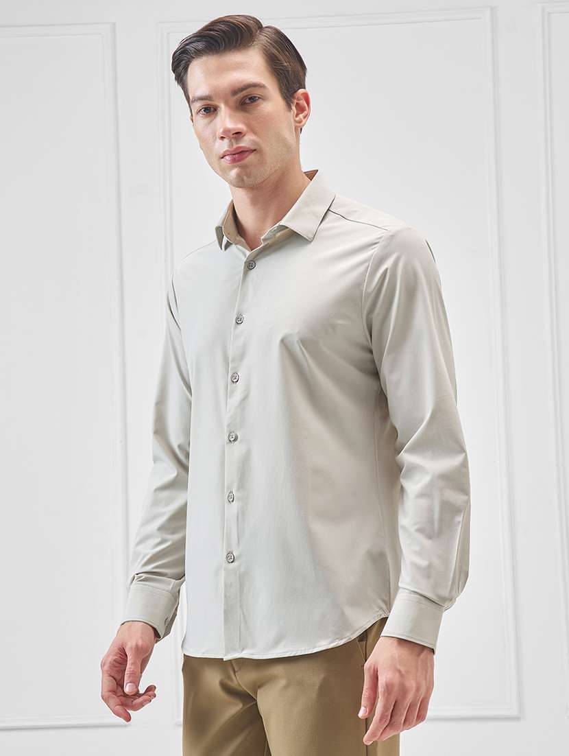 men solid long sleeve regular fit casual shirt - 22470277 -  Standard Image - 3