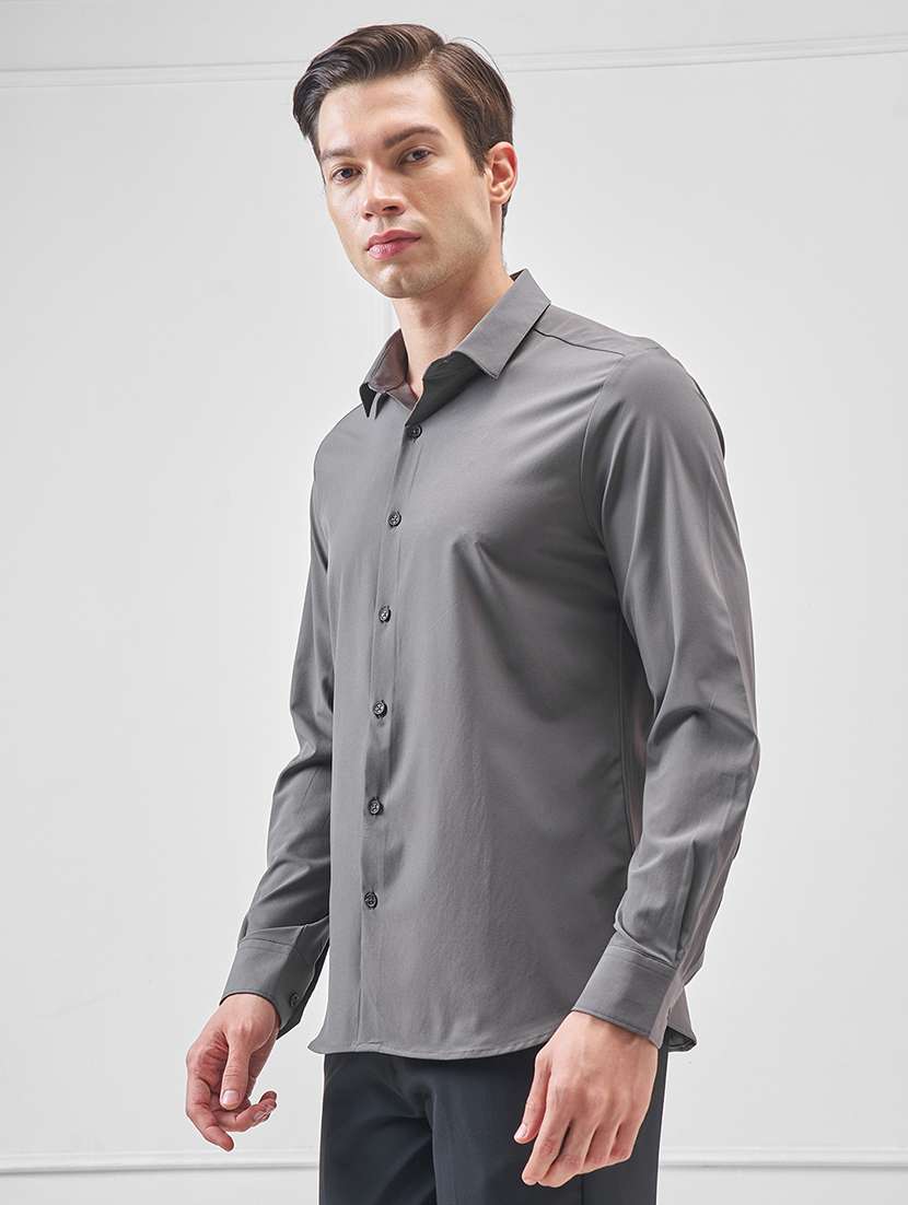 men solid long sleeve regular fit casual shirt - 22470279 -  Standard Image - 3