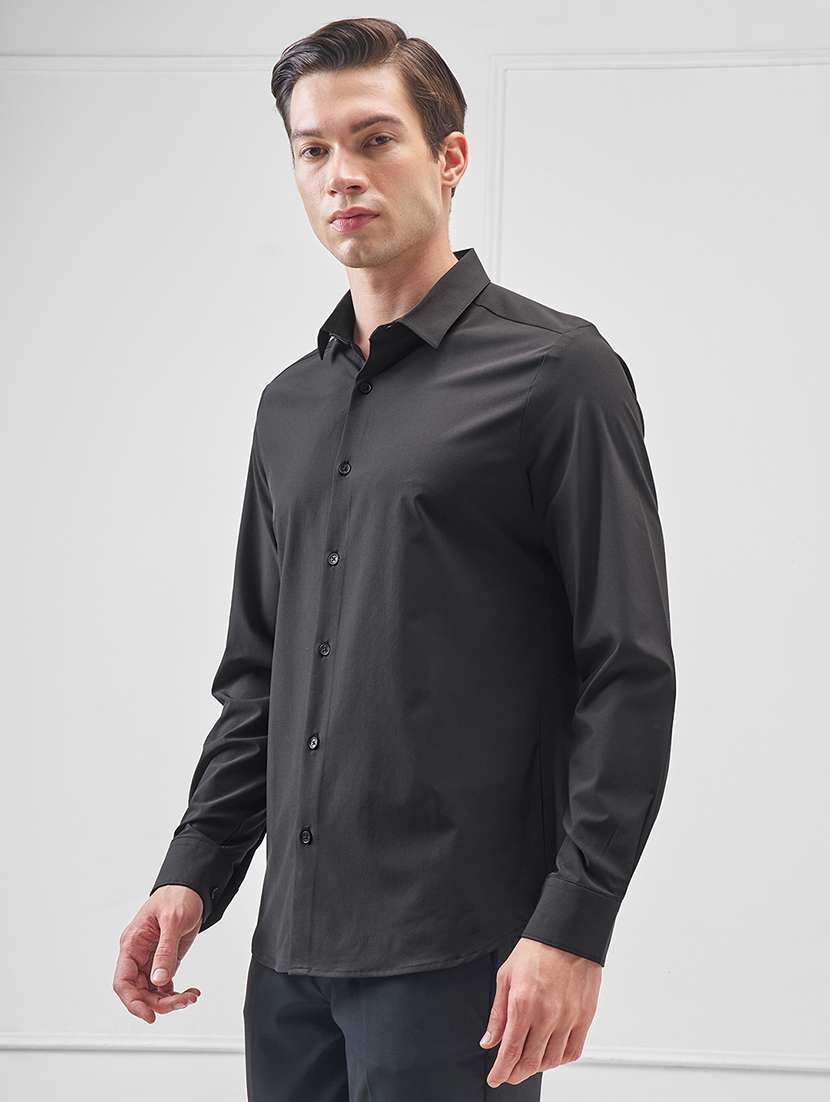 Men Solid Long Sleeve Regular Fit Casual Shirt - 22470280 -  Standard Image - 3