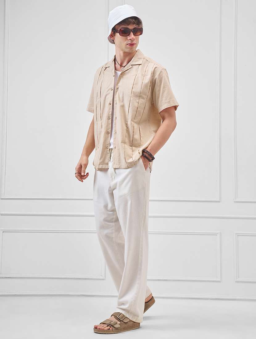 Men Solid Short Sleeve Regular Fit Casual Shirt - 22470282 -  Standard Image - 5