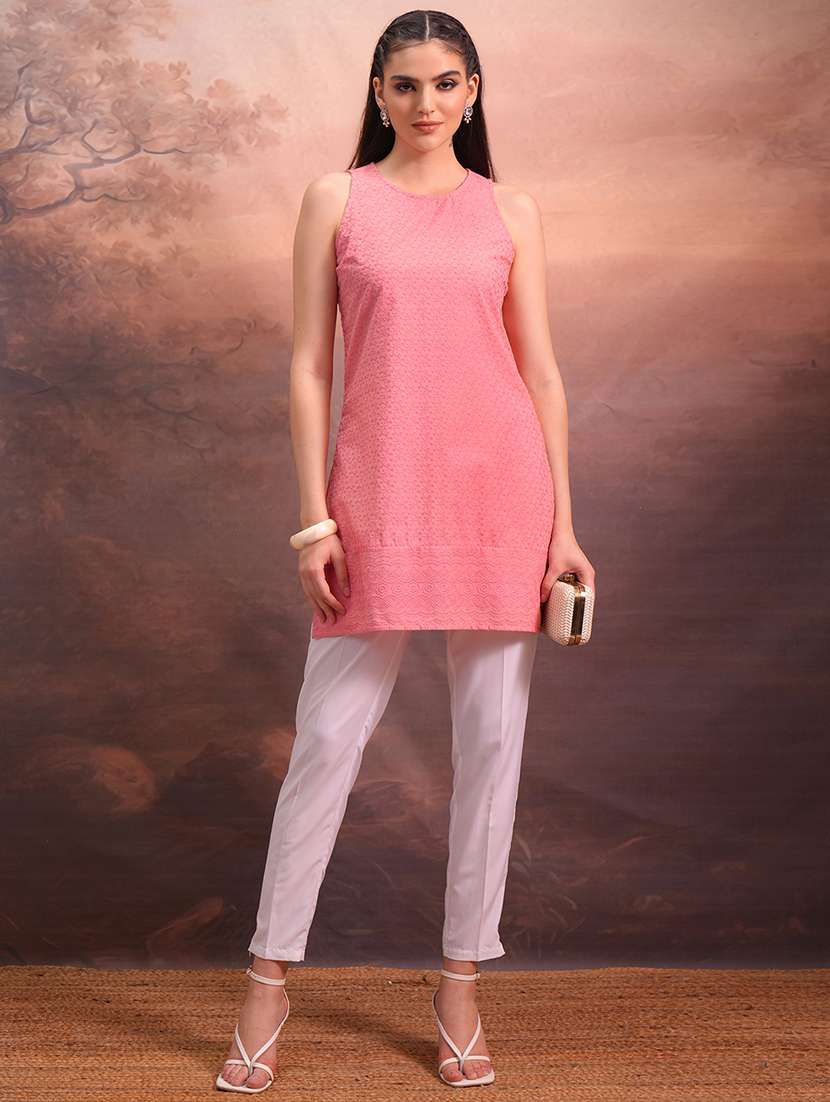 women solid mauve polyester regular tunic - 22470294 -  Standard Image - 5