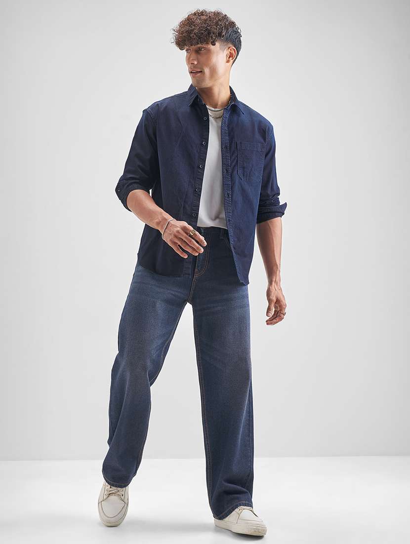 men solid long sleeve regular fit casual shirt - 22470299 -  Standard Image - 5