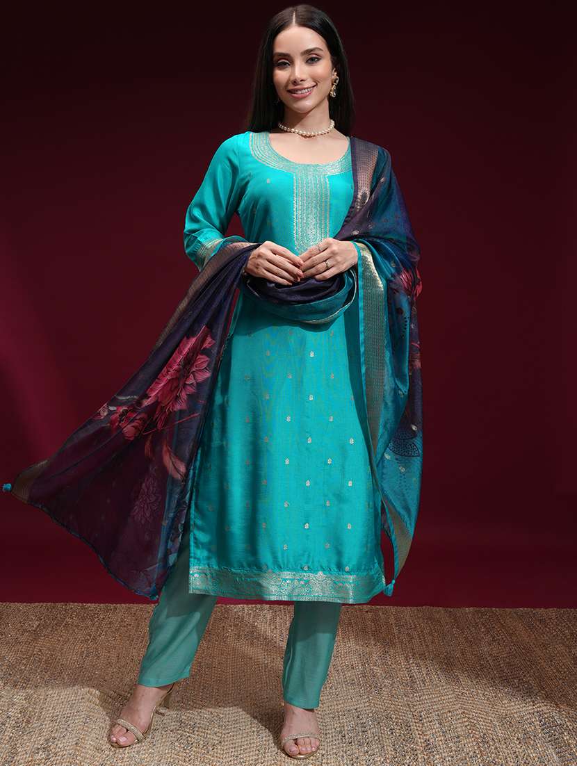 women blue kurta palazzo set set