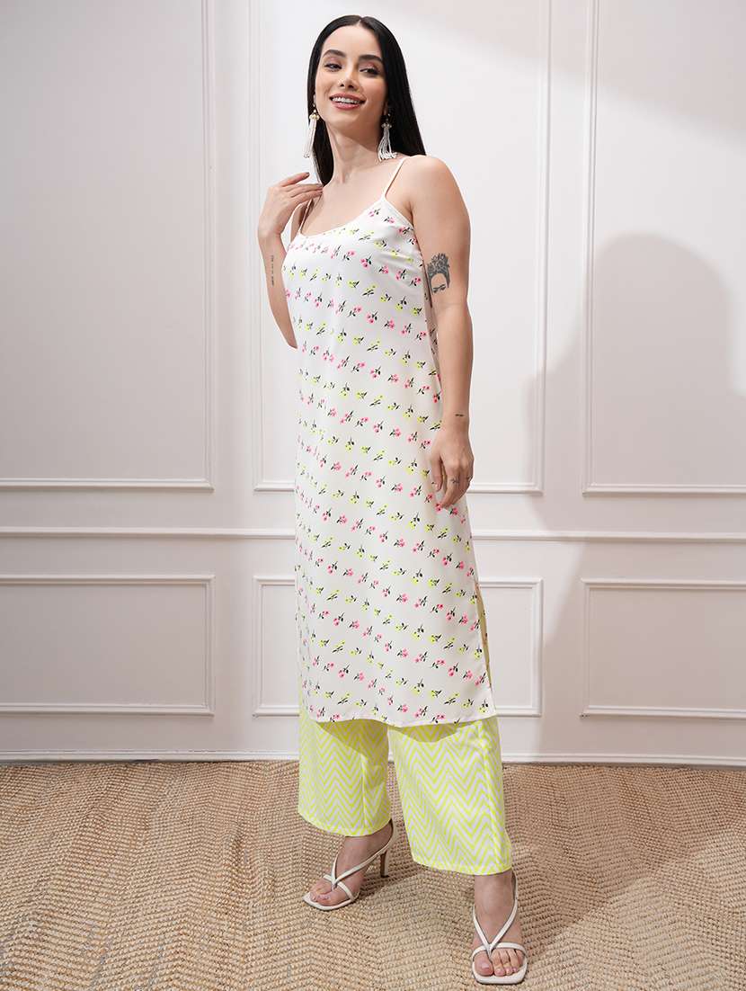 women off white kurta palazzo set set - 22470346 -  Standard Image - 3