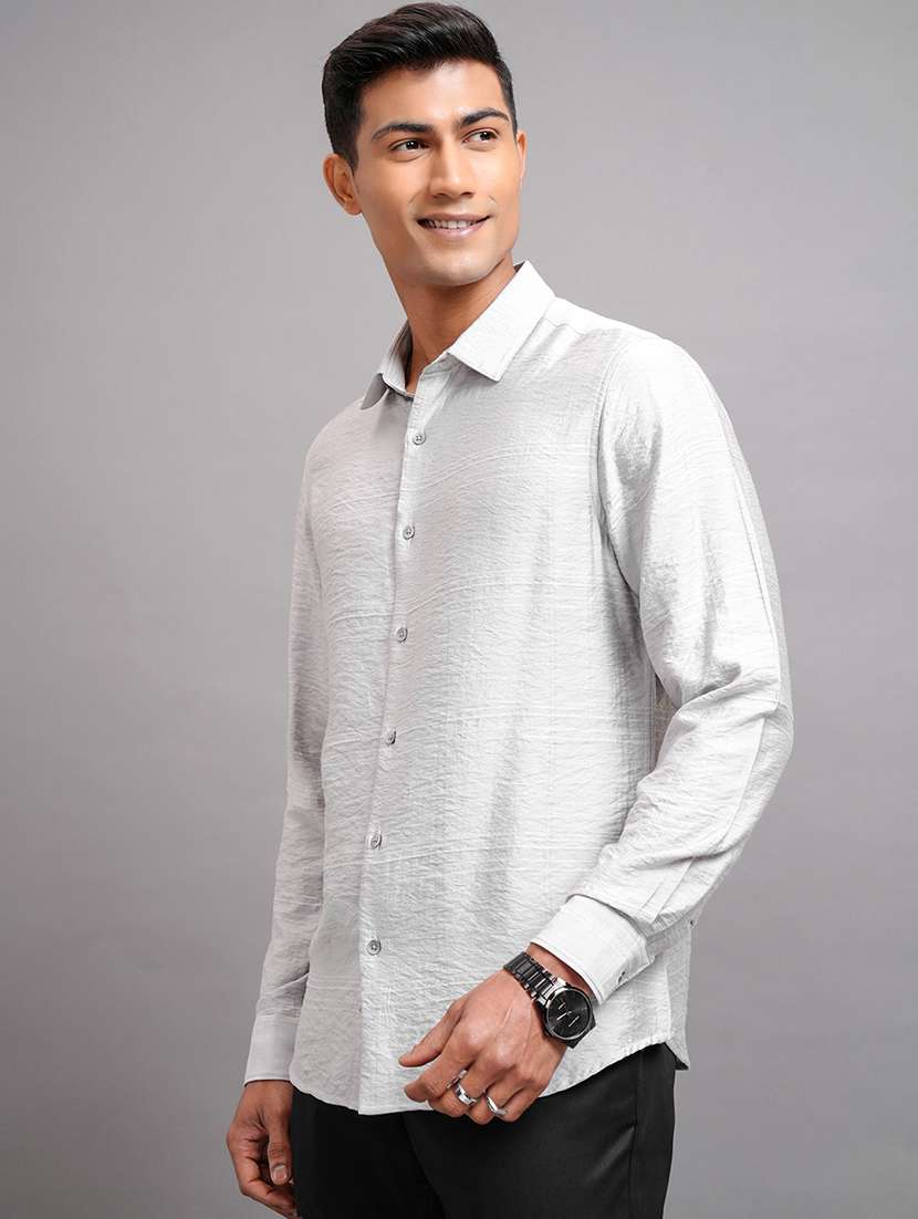 men self design long sleeve regular fit casual shirt - 22470464 -  Standard Image - 3