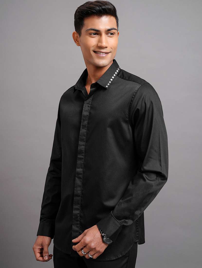 men solid long sleeve regular fit casual shirt - 22470466 -  Standard Image - 3