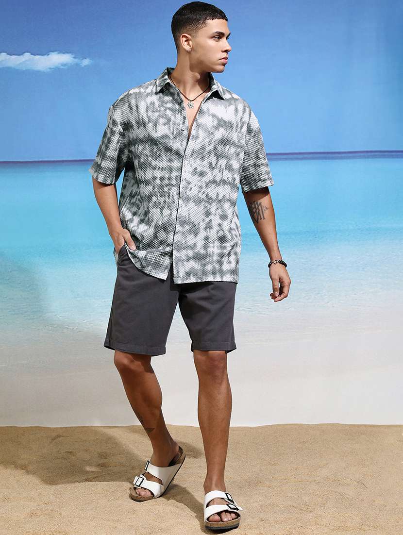 men printed short sleeve regular fit casual shirt - 22470469 -  Standard Image - 5