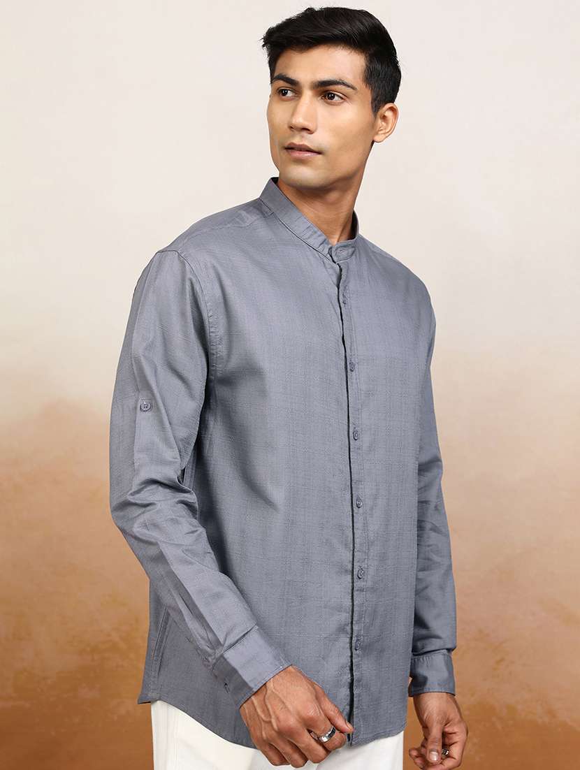 men self design long sleeve regular fit casual shirt - 22470477 -  Standard Image - 3