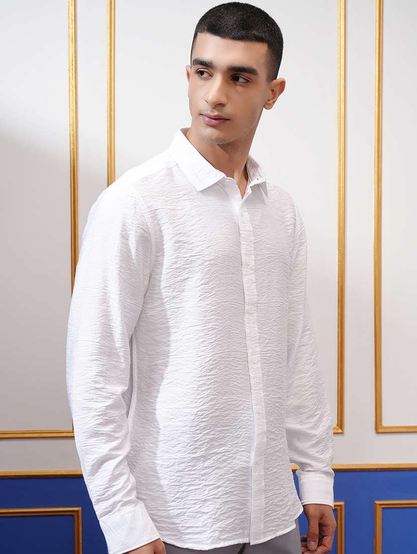 men self design long sleeve regular fit casual shirt - 22470512 -  Standard Image - 3