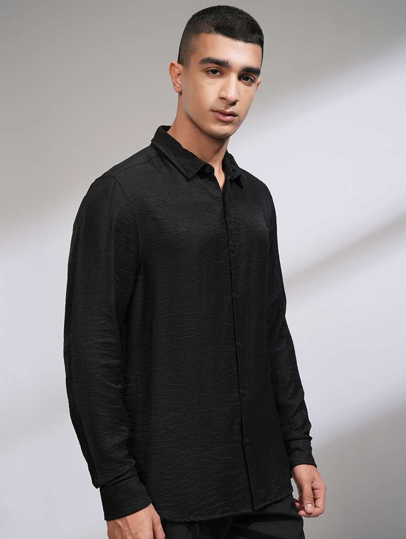 men self design long sleeve regular fit casual shirt - 22470523 -  Standard Image - 3