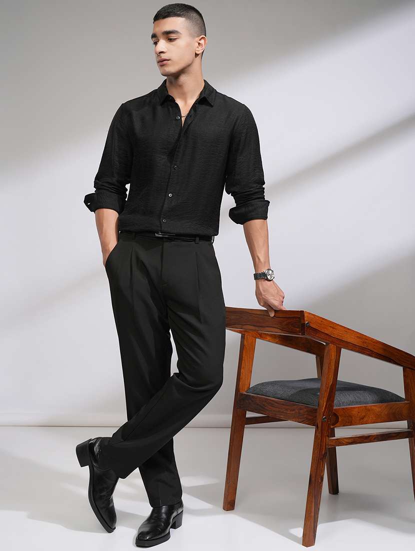 men self design long sleeve regular fit casual shirt - 22470523 -  Standard Image - 5
