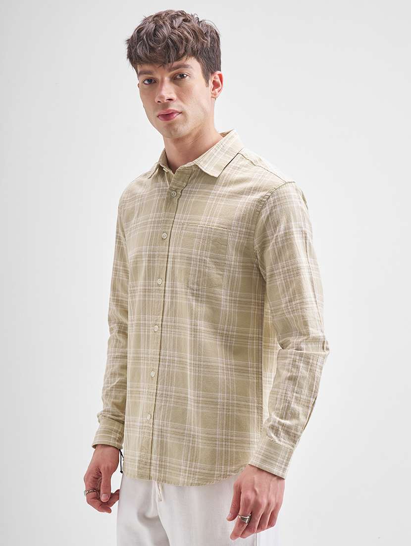 men checkered long sleeve regular fit casual shirt - 22470539 -  Standard Image - 3