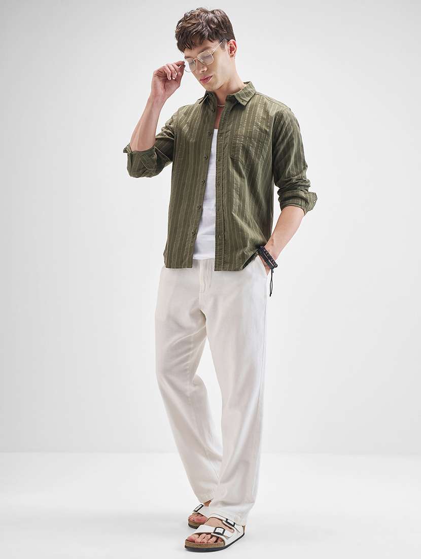 men striped long sleeve regular fit casual shirt - 22470552 -  Standard Image - 5