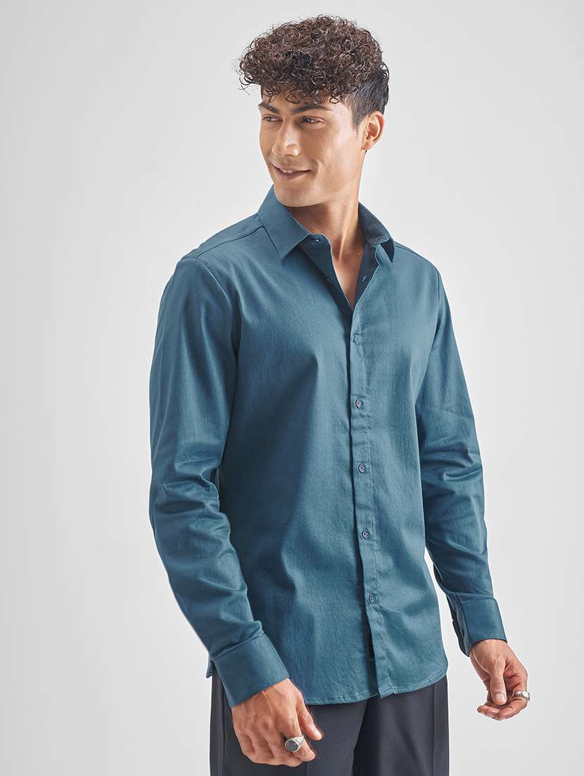 men solid long sleeve regular fit casual shirt - 22470562 -  Standard Image - 3