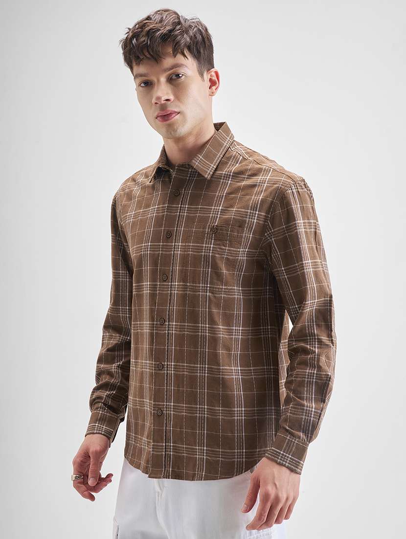 men checkered long sleeve regular fit casual shirt - 22470577 -  Standard Image - 3
