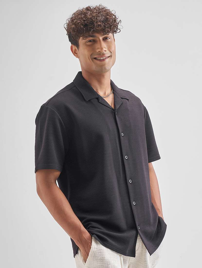 men self design short sleeve regular fit casual shirt - 22470581 -  Standard Image - 3