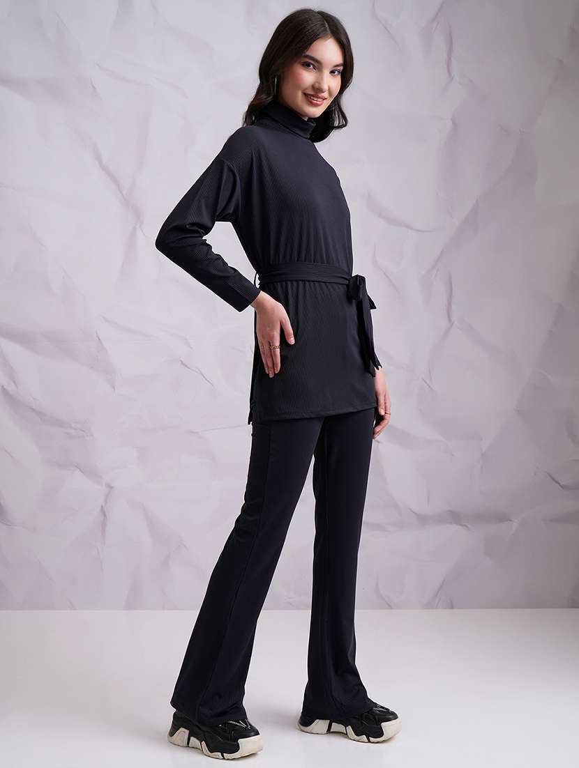 women solid polyester top and trouser set - 22470634 -  Standard Image - 3