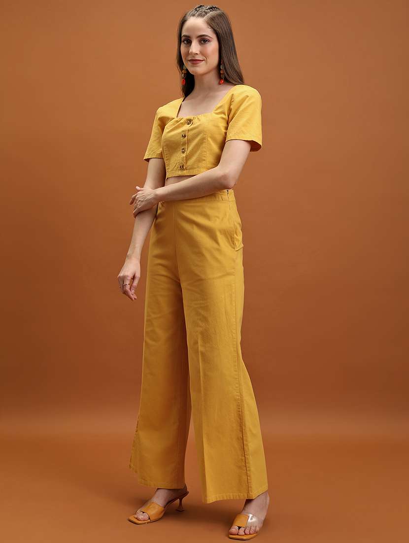 women yellow cotton top and trouser set co-ord - 22470651 -  Standard Image - 3