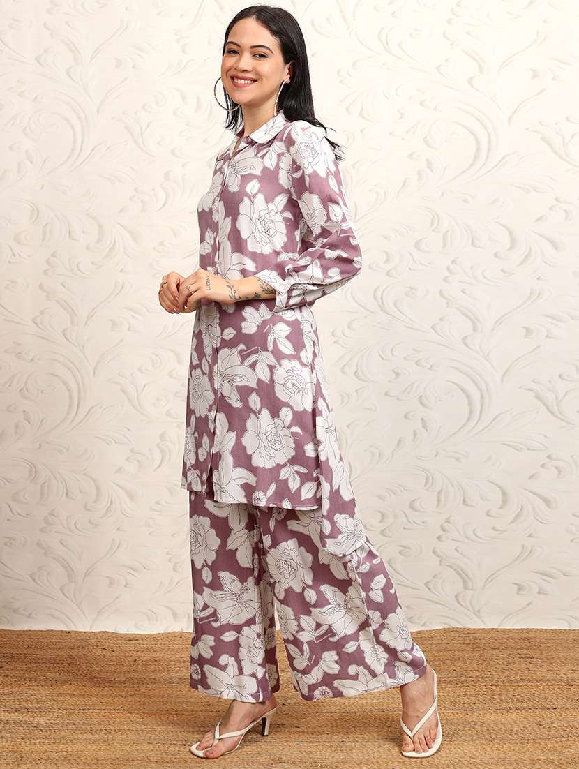women printed cotton top and trouser set - 22470690 -  Standard Image - 3