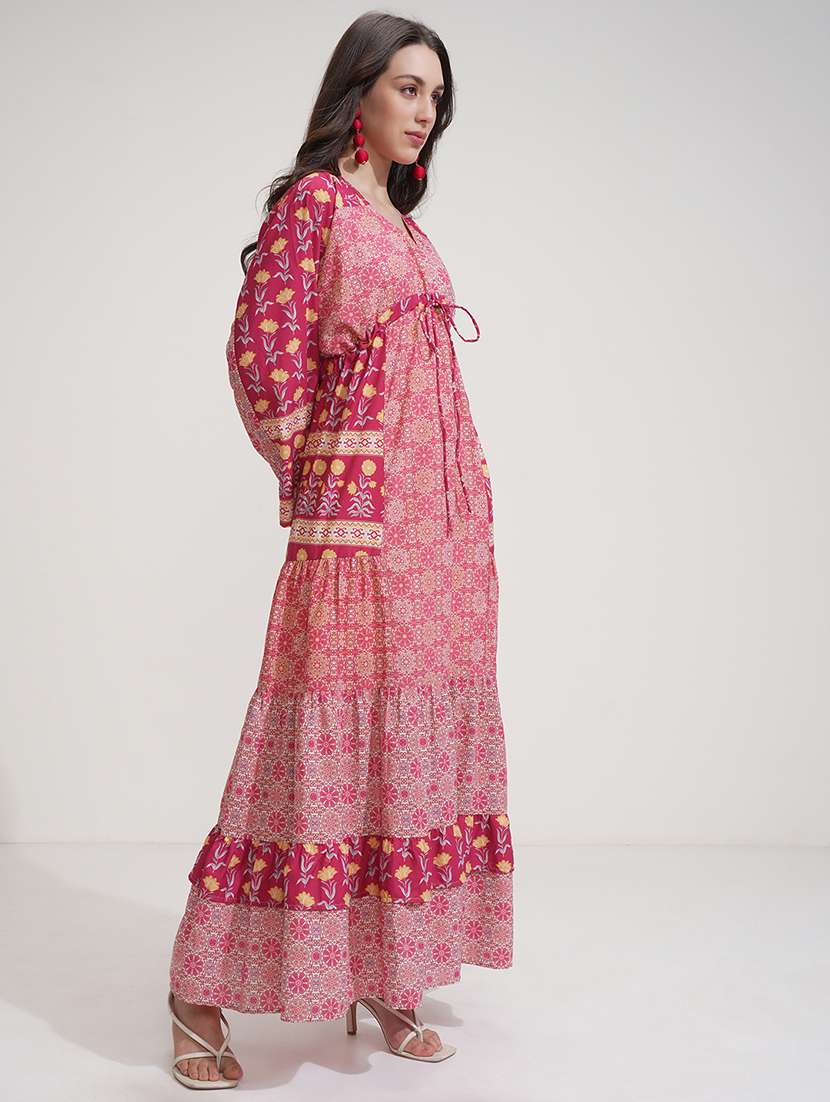women pink polyester a-line dress - 22470714 -  Standard Image - 3