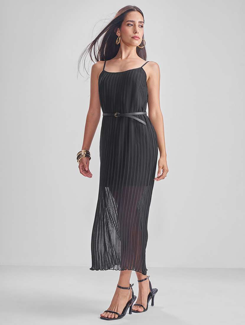 women black polyester sheath dress