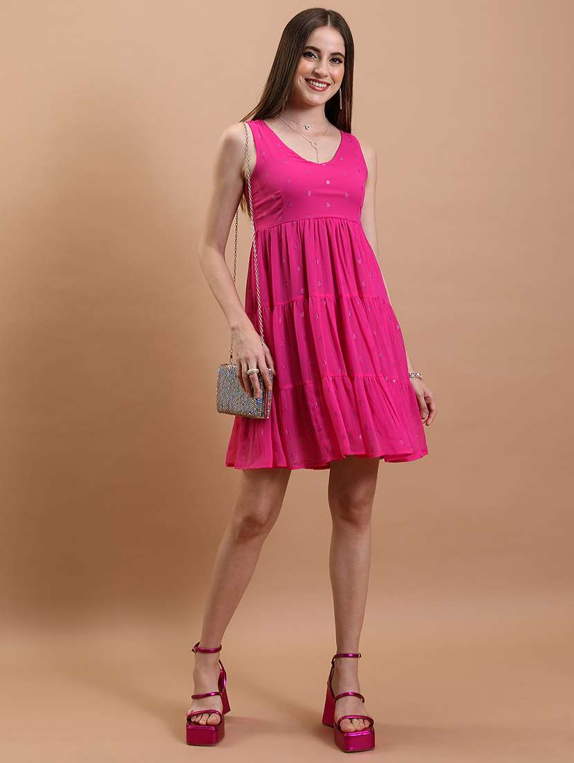 women pink polyester a-line dress - 22470727 -  Standard Image - 5