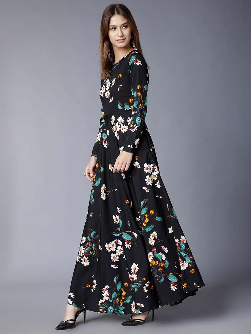 women black polyester a-line dress - 22470748 -  Standard Image - 3