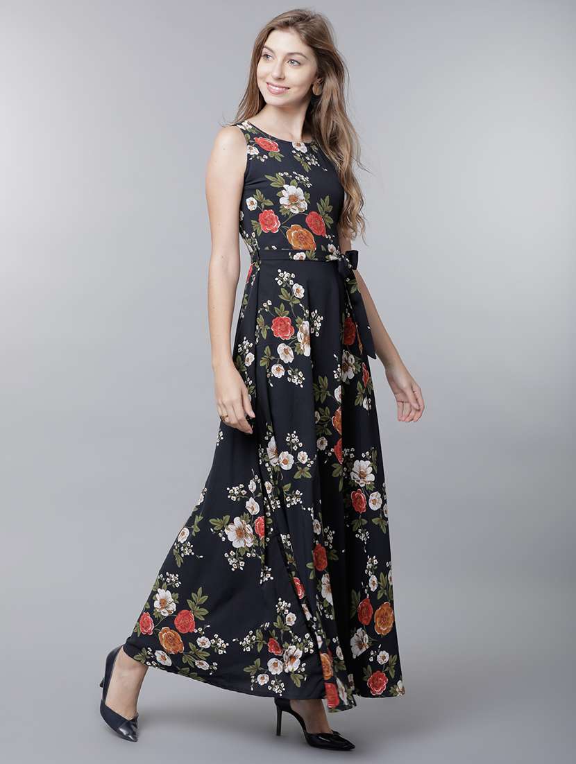 women black polyester a-line dress - 22470751 -  Standard Image - 3