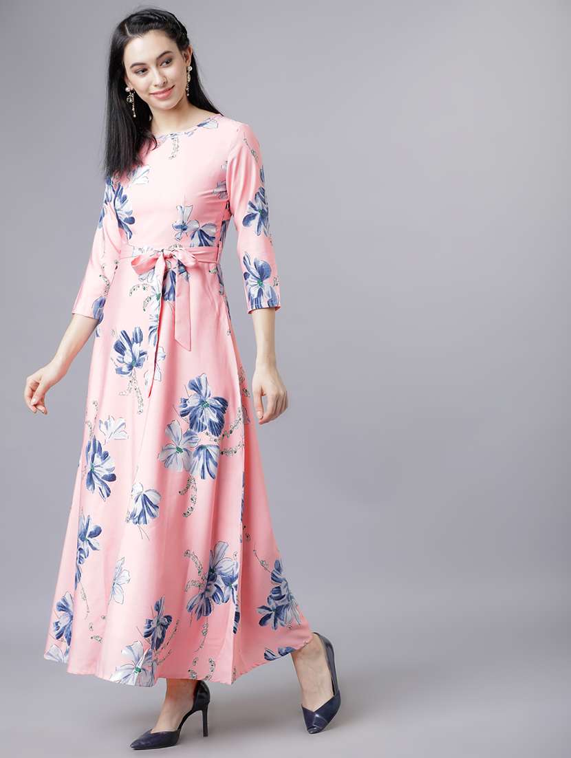 women pink polyester fit & flare dress - 22470756 -  Standard Image - 3