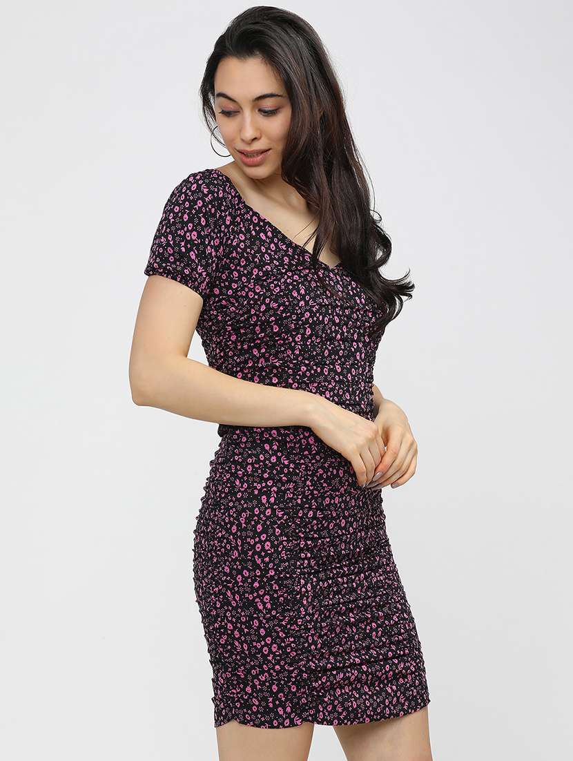 women multi polyester a-line dress