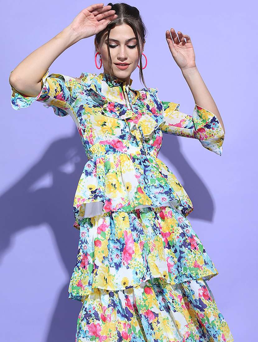 women blue polyester fit & flare dress - 22470767 -  Standard Image - 5
