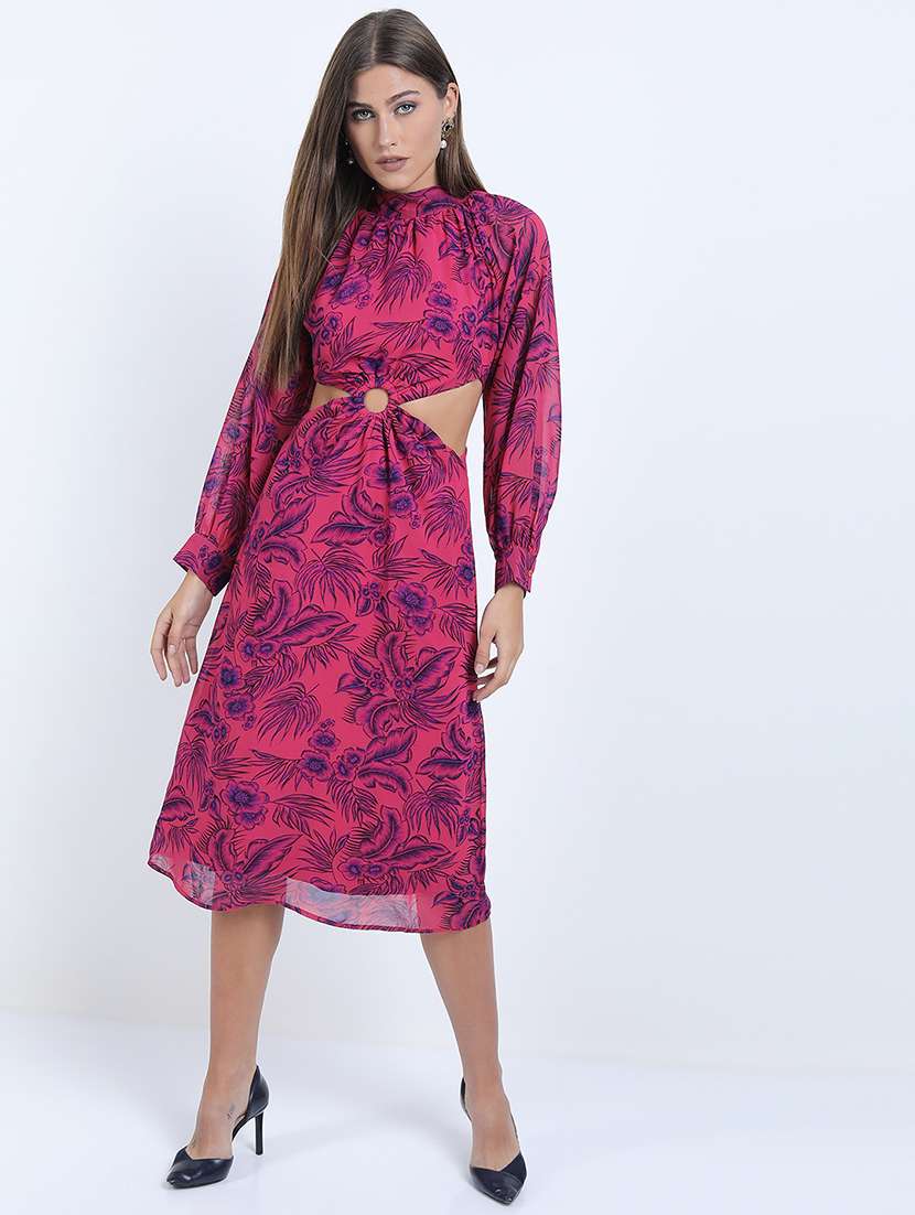 women pink polyester blouson dress - 22470768 -  Standard Image - 3