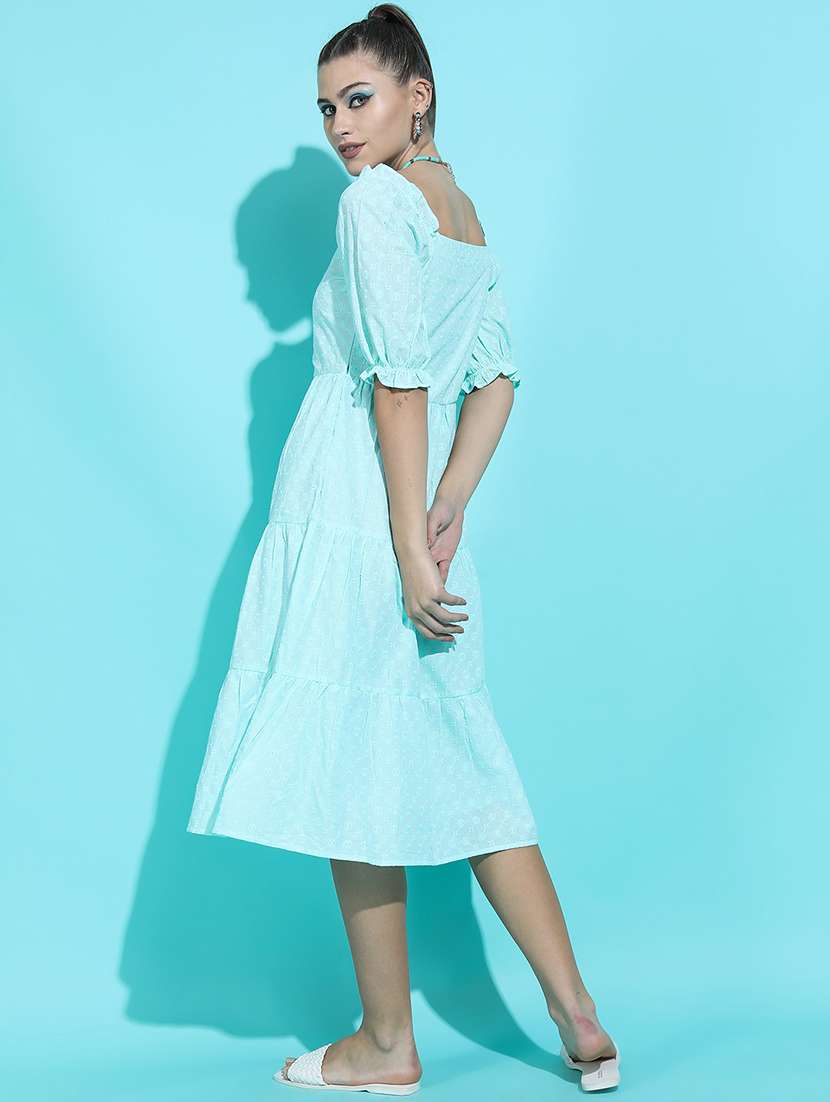 women light blue polyester a-line dress - 22470779 -  Standard Image - 3