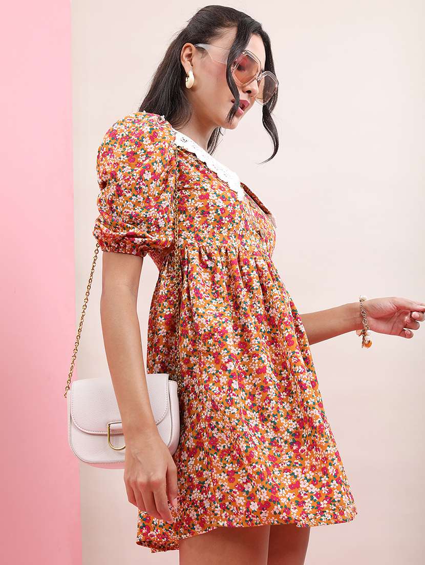 women multi polyester a-line dress
