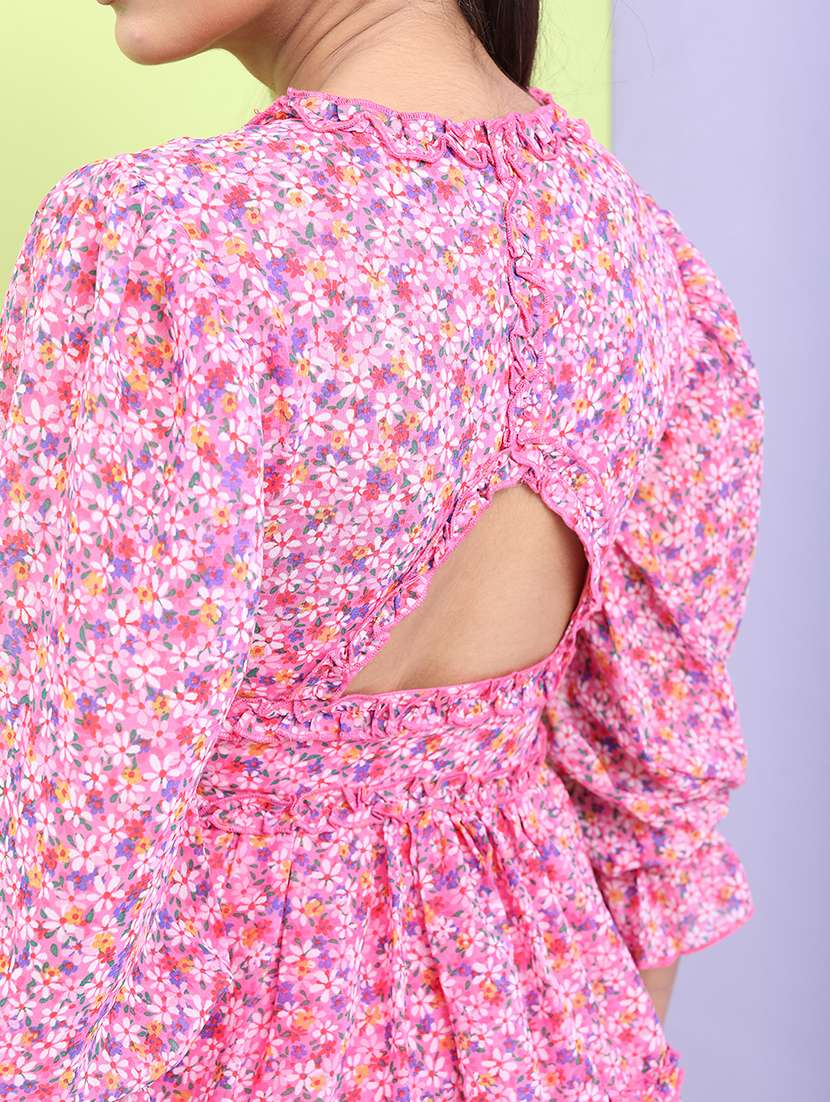 women pink polyester a-line dress - 22470813 -  Standard Image - 5