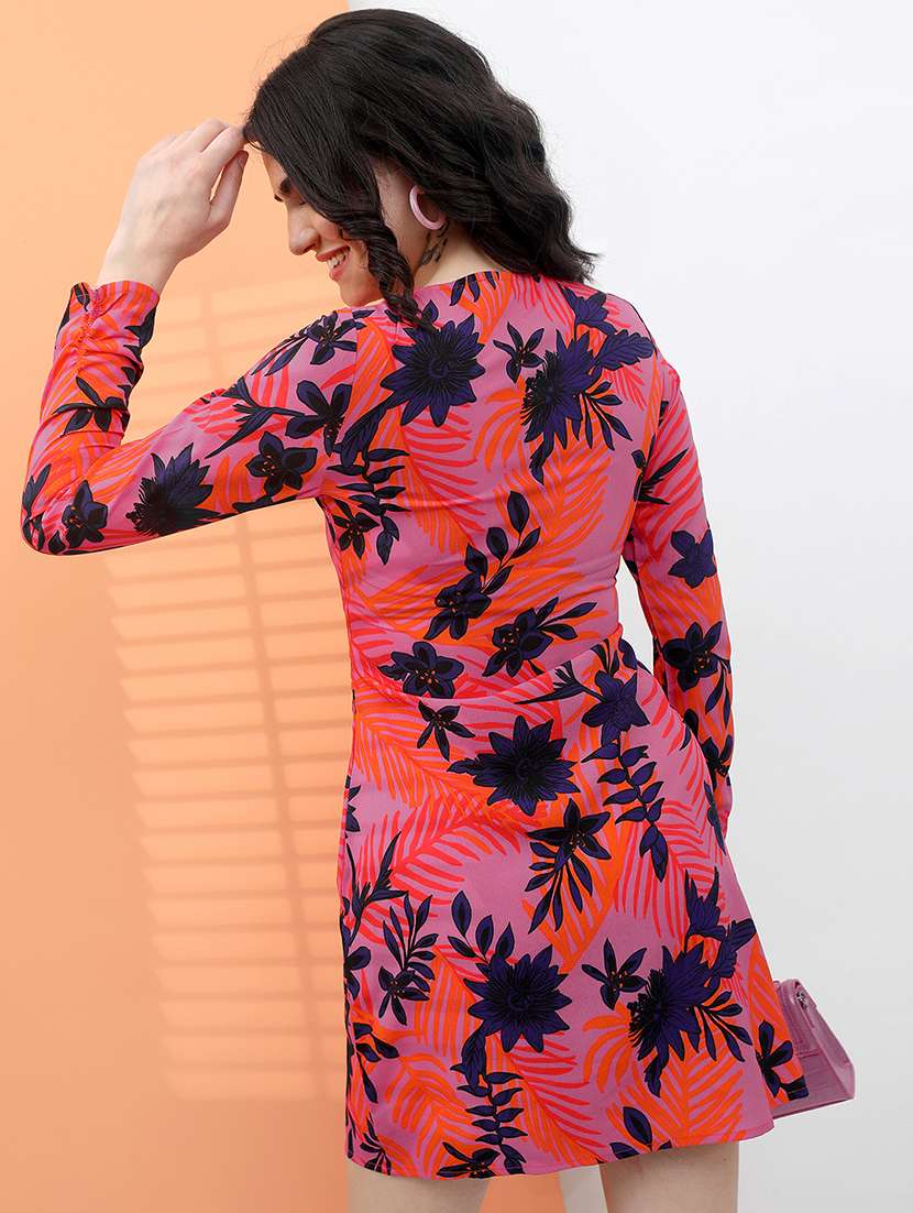 women lavender polyester fit & flare dress - 22470845 -  Standard Image - 3