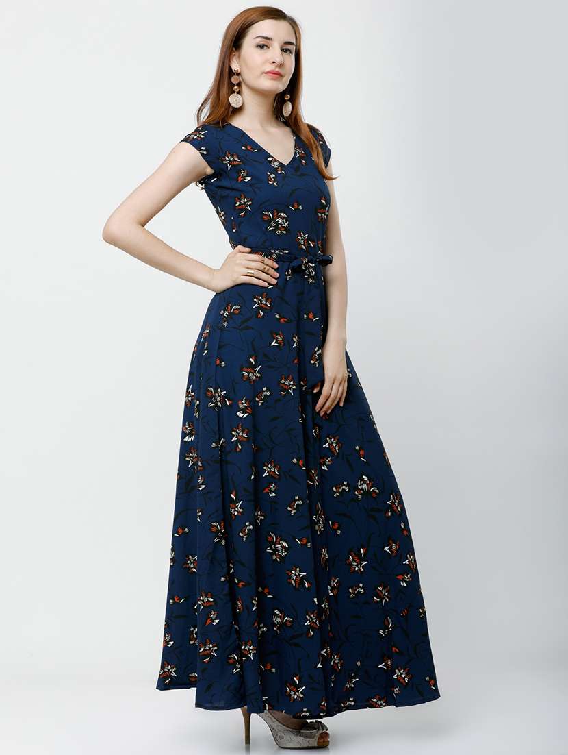 women navy blue polyester a-line dress - 22470851 -  Standard Image - 3