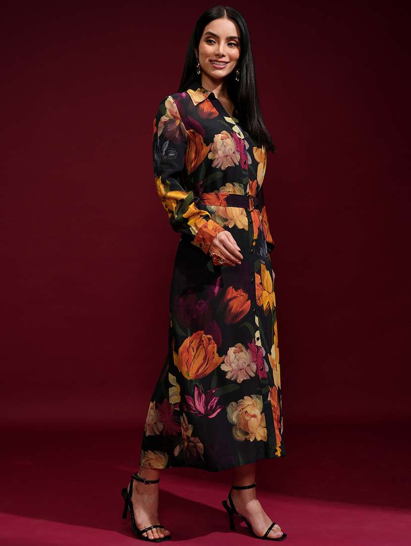 women black polyester shirt dress - 22470901 -  Standard Image - 3